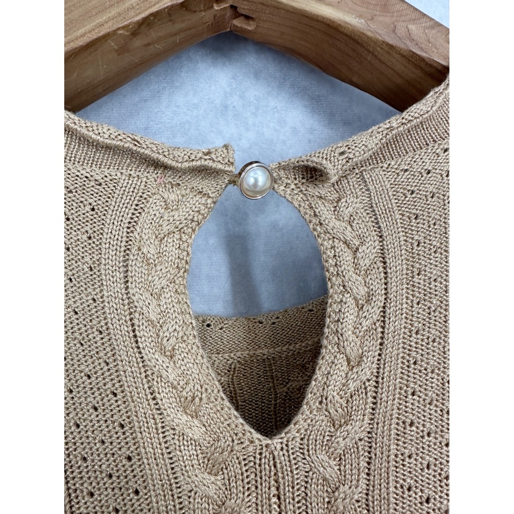 NWOT Show Me Your Mumu Valletta Gold‎ Metallic Cable Knit Maxi Dress Size Large - Picture 7 of 10